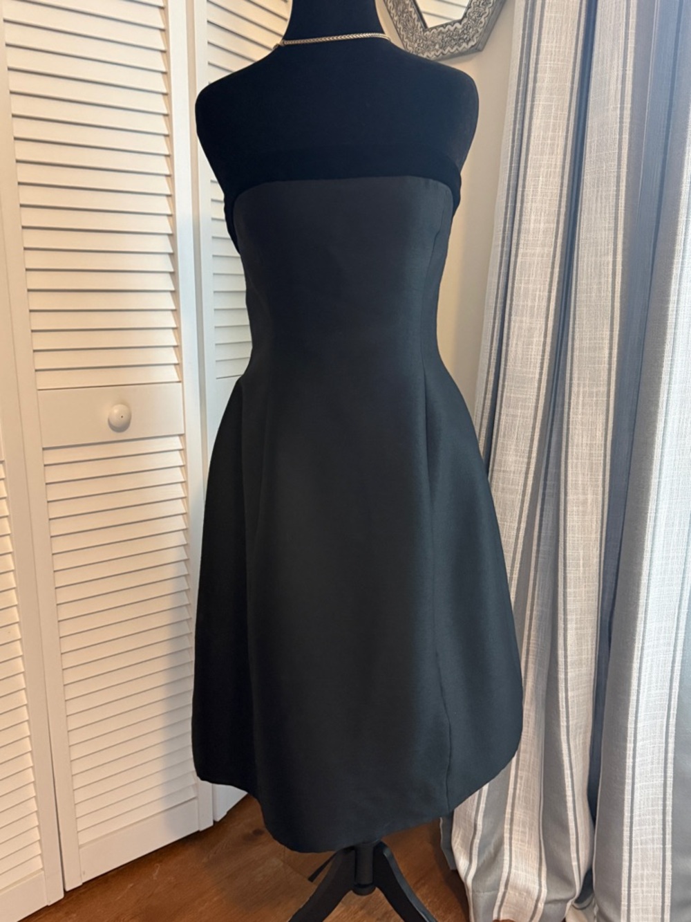 Vintage Oscar De La Renta strapless wool & silk cocktail dress. Pink Label sz 10 - Picture 7 of 16